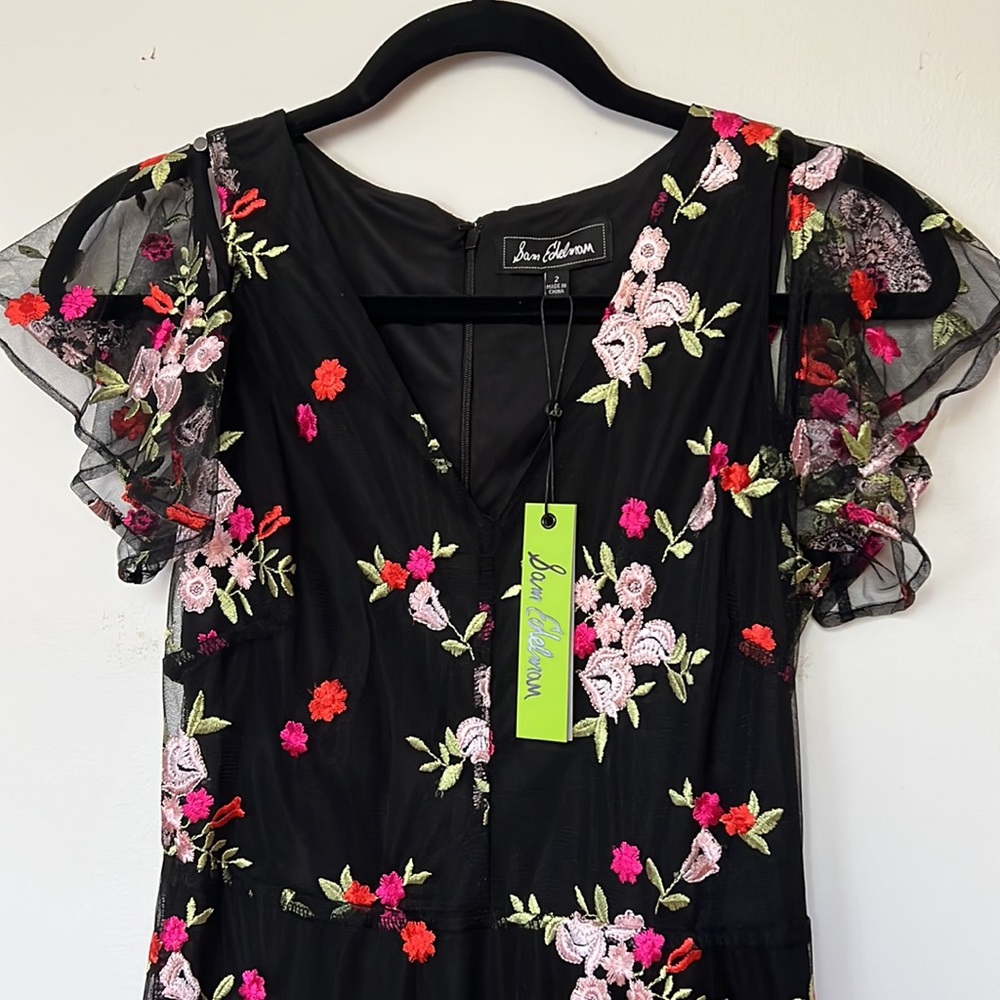 SAM EDELMAN Embroidered Midi Dress | Size 2 - Picture 5 of 11